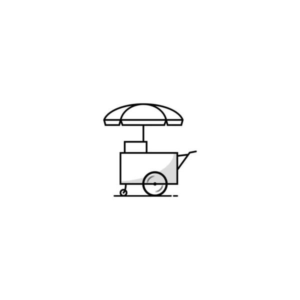 Street Food Einkaufswagen Symbol Vektorgrafik — Stockvektor