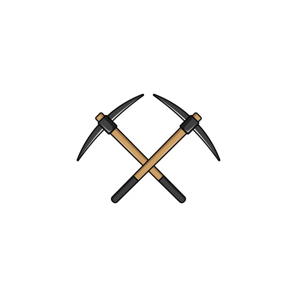 Crossed Pickaxes Mining Tool Vector Graphics — Stock Vector