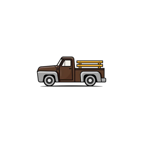 Classic Pickup Truck Vector Graphics — Stock Vector