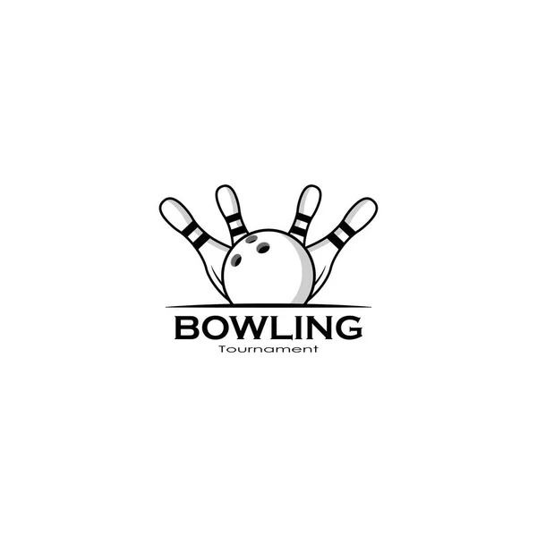 Bowling Turnering Logotyp Design Vektor Grafik — Stock vektor