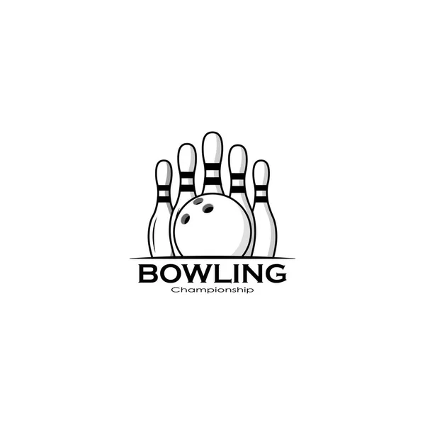 Bowling Meisterschaft Logo Design Vektorgrafik — Stockvektor