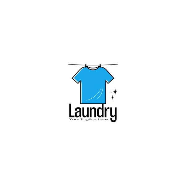 Wäscherei Logo Design Vektorgrafik — Stockvektor