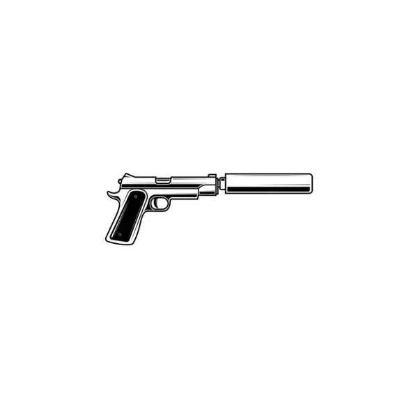 Grafica Vettoriale Pistola Silenziatore — Vettoriale Stock
