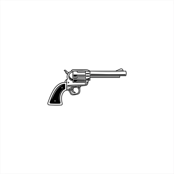 Revolver Gun Isolated Vector Graphics — Stock Vector