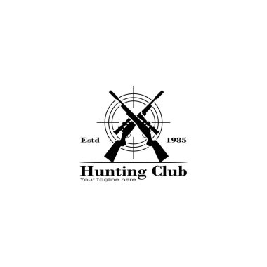 Çapraz eski tüfek ya da av kulübü logosu grafikleri