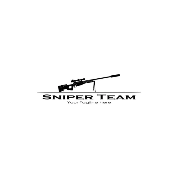 Sniper Riffle Sniper Team Logo Design Vector Graphics — Stock Vector