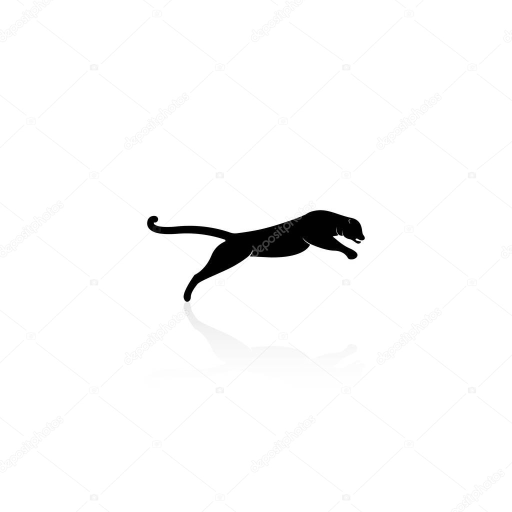 Panther jumping icon vector graphics