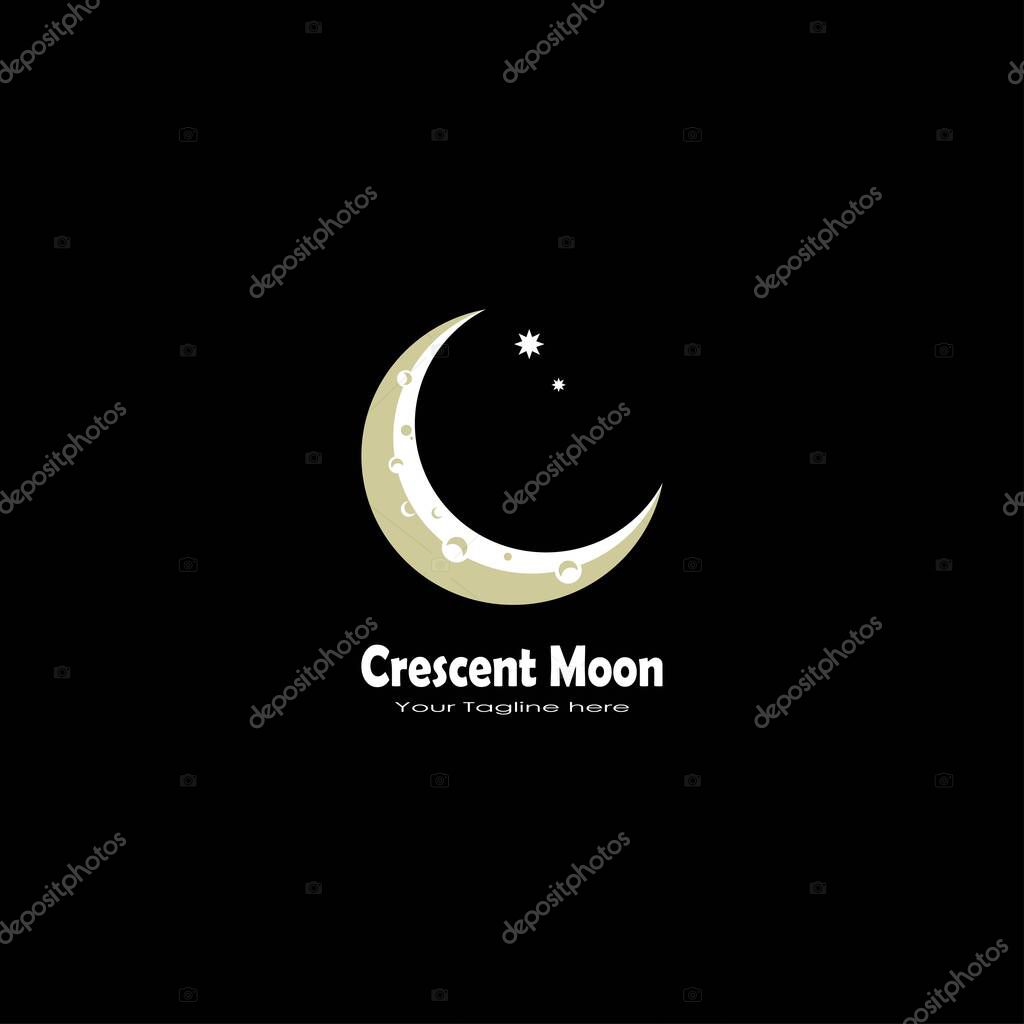 Crescent moon logo vector graphics