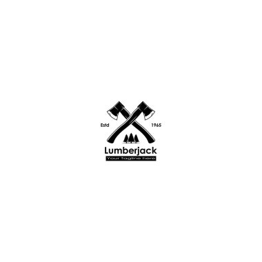 Lumberjack logo tasarım vektör grafikleri
