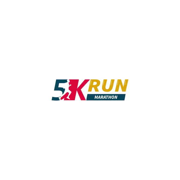 5Kランニングロゴ マラソンロゴベクターグラフィックス ストックベクター