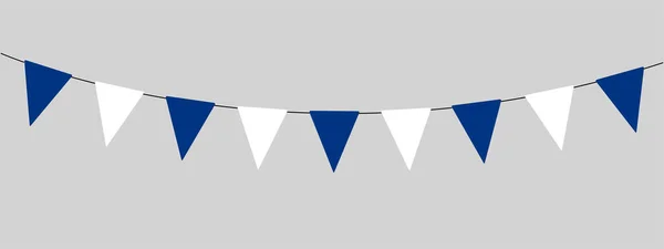 День Независимости Финляндии Гирлянда Сине Белые Треугольные Флаги Вечеринки Открытым — стоковый вектор