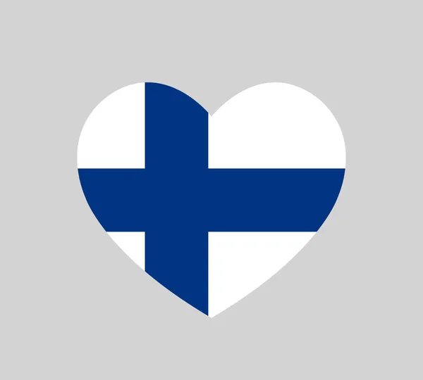 День Независимости Финляндии Siniristilippu Обожаю Символ Финляндии Иконку Форме Сердца — стоковый вектор