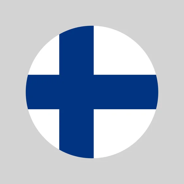 Feito Finlândia Redondo Com Cores Finlandesas Bandeira Nacional Ícone Vetor — Vetor de Stock