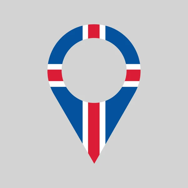 アイスランドの位置ピン Gpsマーカー アイスランドのシンボルで作られた 私たちは 白と青の色 ベクトル要素に署名を見つける — ストックベクタ
