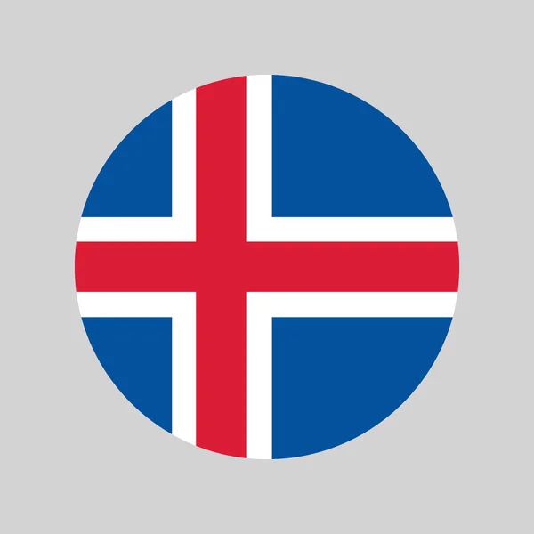 Izland Szimbólum Lekerekített Vektor Ikon Jéggel Nemzeti Zászló Színek — Stock Vector