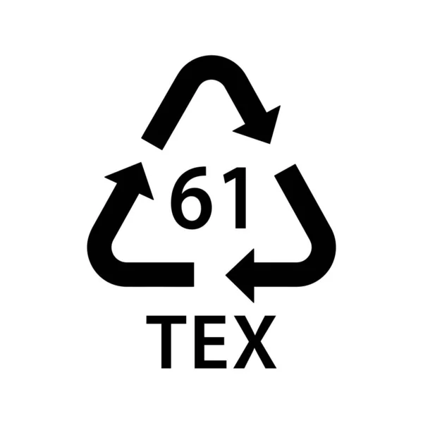 Ekologiczny Kod Recyklingu Tex Symbol Juty Znak Ekologiczny Recyklingu Kod — Wektor stockowy