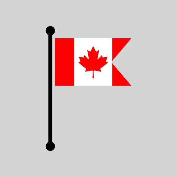 Canadian Flag Map Pointer Layout Ilustração Vetorial Simples — Vetor de Stock