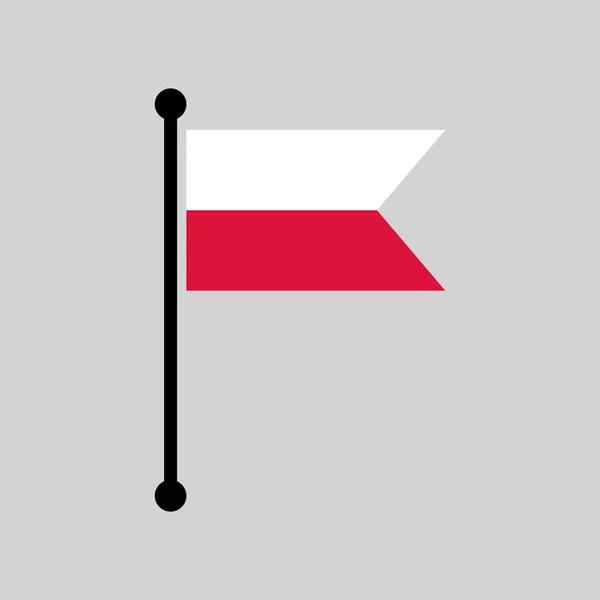 Πολωνία Flagpole Πολωνική Σημαία Διάταξη Δείκτη Χάρτη Απλή Διανυσματική Απεικόνιση — Διανυσματικό Αρχείο