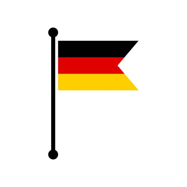 Německo Vlajkový Stožár Německé Vlajky Barvy Jednoduchá Vektorová Ilustrace — Stockový vektor