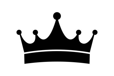 black crown icon, simple flat vector illustration, power, dominance, glory, achievement, strength and bravery symbol