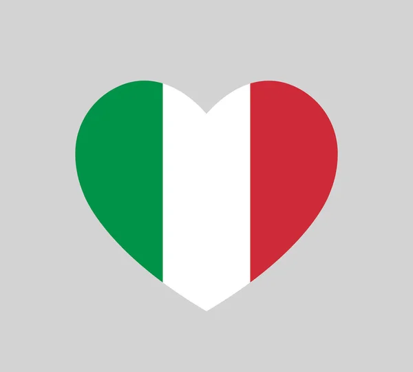 Amor Símbolo Italia Icono Bandera Italiana Forma Corazón Ilustración Vector — Vector de stock