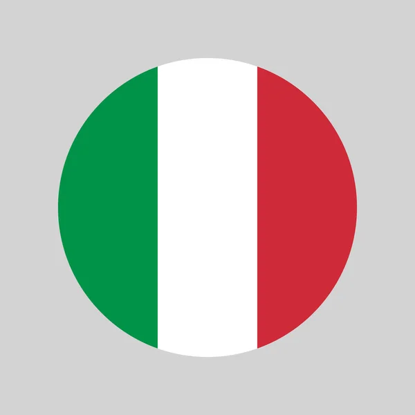 Hecho Italia Redondo Con Colores Bandera Nacional Italiana Icono Vectorial — Vector de stock