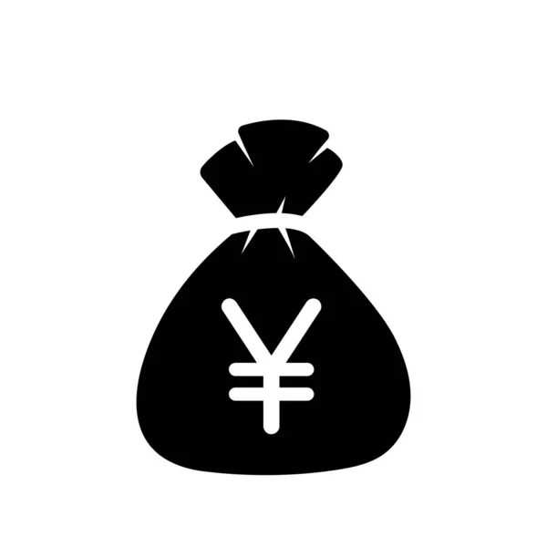 Εικονίδιο Τσαντών Χρημάτων Σύμβολο Γιεν Ιαπωνίας Σύμβολο Νομίσματος Jpy Επίπεδη — Διανυσματικό Αρχείο