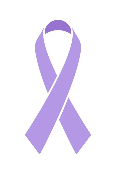 World Cancer Day Symbol Lavender Ribbon Simple Flat Vector Element — Stock Vector