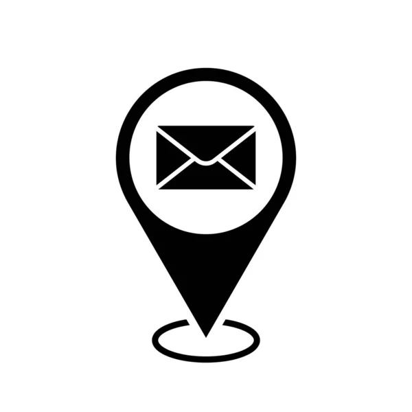 Ταχυδρομικός Δείκτης Χάρτη Θέση Εικονίδιο Φάκελο Καρφίτσα Θέση Μαύρο Σύμβολο — Διανυσματικό Αρχείο