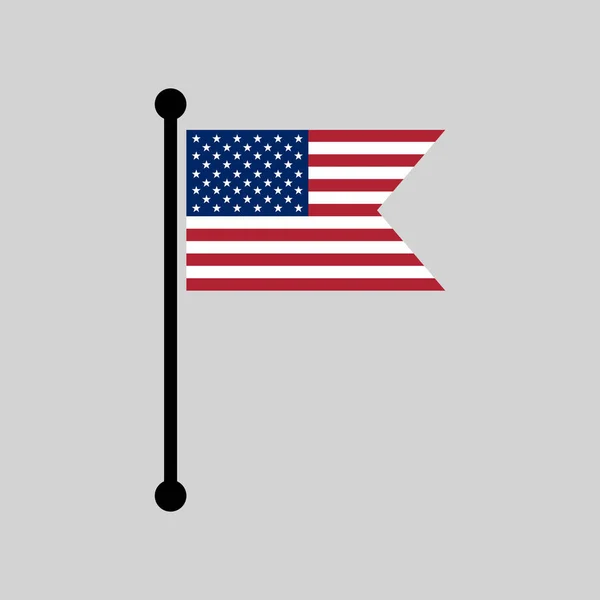 Usa Flaggstång Usa Flagga Karta Pekare Layout Enkel Vektor Illustration — Stock vektor