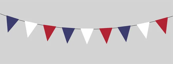 День Президентов Гирлянда Нитка Треугольных Флагов Вечеринки Открытом Воздухе Декоративный — стоковый вектор
