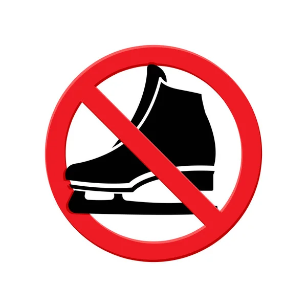 アイススケートのシンボルもベクトルサインもアイススケートも禁止されています — ストックベクタ