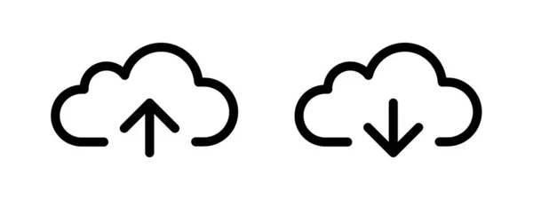 Cloud Storage Black Icon Cloud Computing Service Sign Mit Pfeil — Stockvektor
