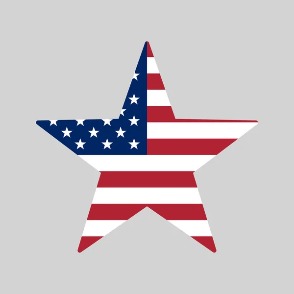 Usa Flag Star Shape Icon Simple Vector Illustration — Stock Vector