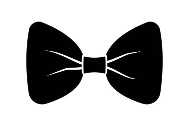 bow tie black filled vector icon, formal dress code symbol
