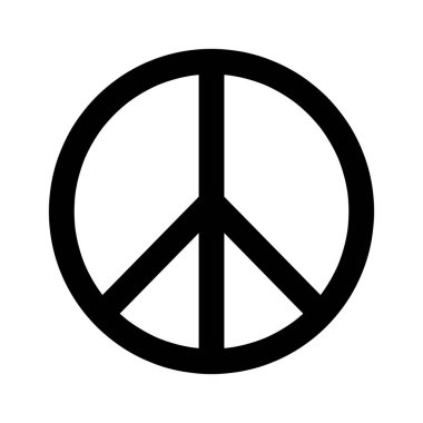universal peace symbol, simple black vector icon, peace sign