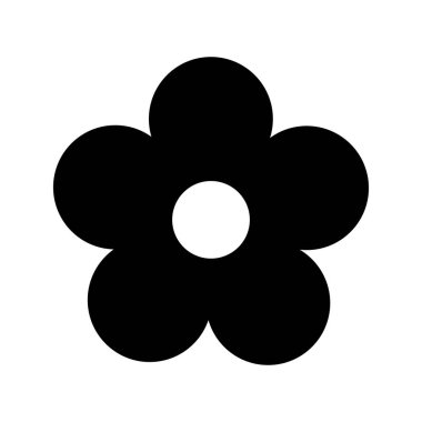 flower simple black filled icon, spring symbol, vector design element