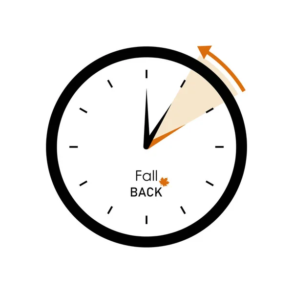 バックダウン 夏時間の概念を節約 冬時間 オレンジ矢印ベクトルアイコンと目覚まし時計 — ストックベクタ