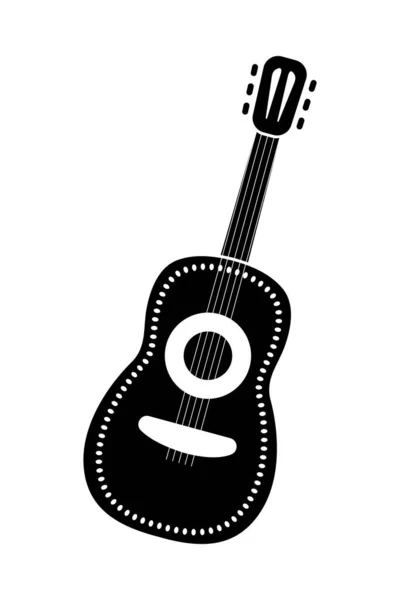 Мексиканська Гітара Символ Майонезу Проста Чорна Заповнена Векторні Ілюстрації — стоковий вектор