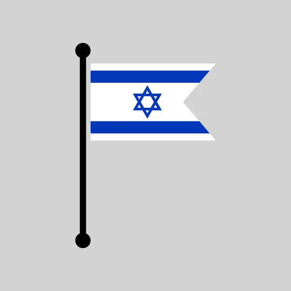Israel Flagpole Bandeira Israelense Cores Simples Ilustração Vetorial —  Vetores de Stock