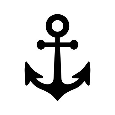 Çapa simgesi, basit deniz teknesi logosu, denizcilik sembolü, basit vektör ögesi.