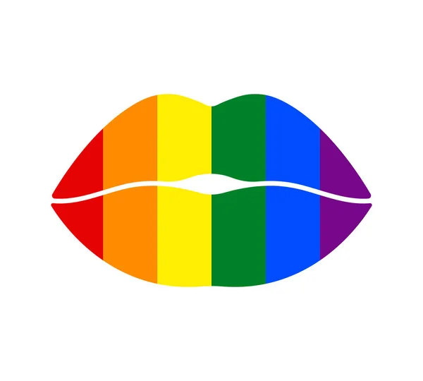 Lábios Orgulho Lgbt Vetor Ícone Lésbicas Gay Bissexual Transgender Conceito — Vetor de Stock