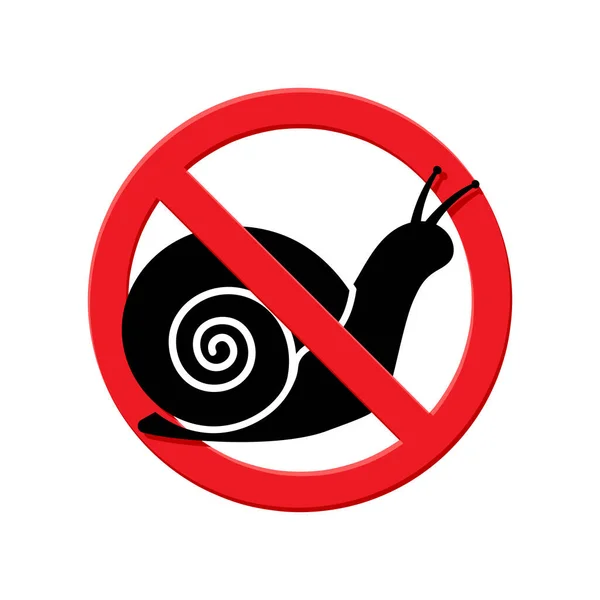 カタツムリの制御 カタツムリの損傷防止 警告記号を越え 庭の害虫を停止し 禁止された円 単純なベクトル図 — ストックベクタ