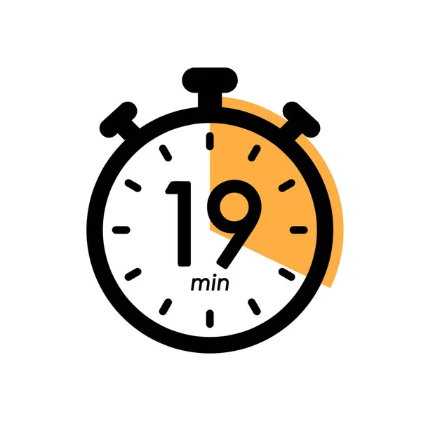 Diecinueve Minutos Icono Cronómetro Símbolo Del Temporizador Tiempo Cocción Tiempo — Archivo Imágenes Vectoriales
