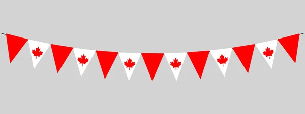 Victoria Day Kanada Flagge Von Kanada Fahnengirlande Dreiecksfahne Mit Rotem — Stockvektor