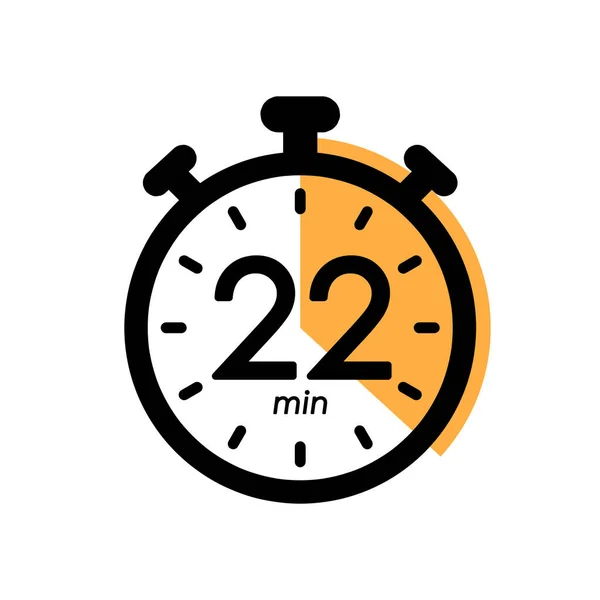 Veintidós Minutos Icono Cronómetro Símbolo Del Temporizador Tiempo Cocción Tiempo — Archivo Imágenes Vectoriales