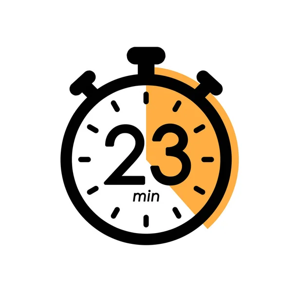 Icône Chronomètre Vingt Trois Minutes Symbole Minuterie Temps Cuisson Temps — Image vectorielle