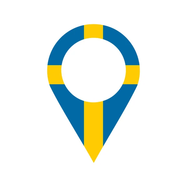 Шведский Значок Местоположения Gps Маркер Сделанный Швеции Символ Найти Нас — стоковый вектор