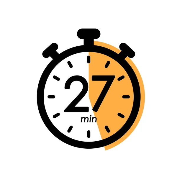 Veintisiete Minutos Icono Cronómetro Símbolo Del Temporizador Tiempo Cocción Tiempo — Archivo Imágenes Vectoriales