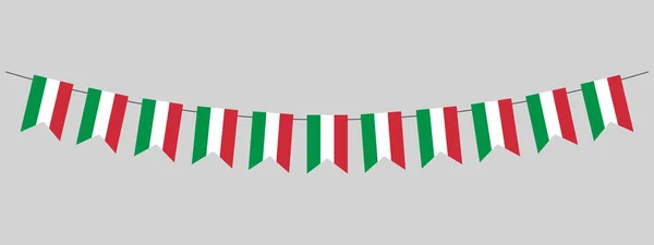 National Day Italy Colorful Bunting Decoration Colors Italian Flag Garland — Stock Vector